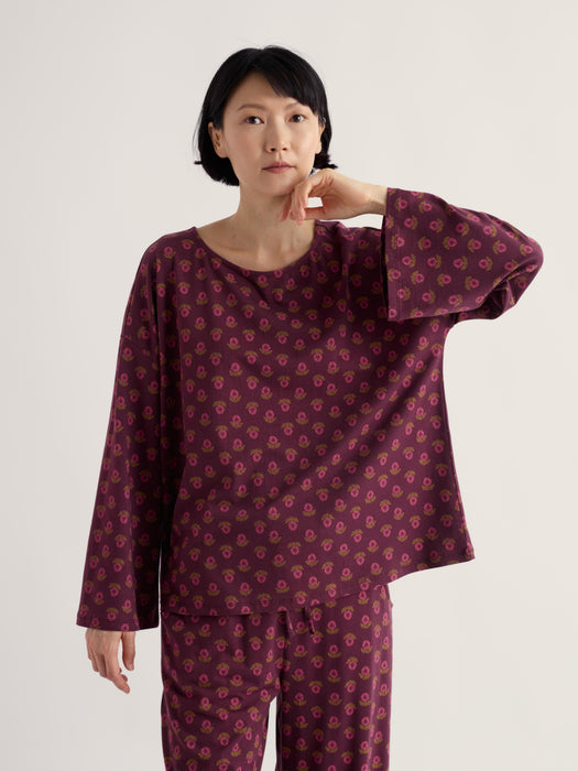 Seasalt Women's Dream Pyjamas In Dainty Flower Dark Hellebore