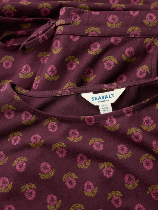 Seasalt Women's Dream Pyjamas In Dainty Flower Dark Hellebore
