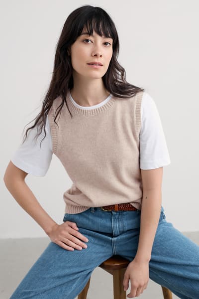 Seasalt Women's East View Knitted Vest In Parsnip