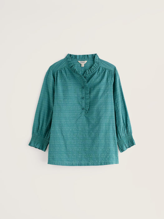 Seasalt Women's Feather Star Checked Top In Estuary