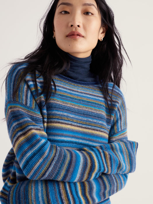 Seasalt Women's Fruity Jumper II In Ripple Marks Bright Marine Mix