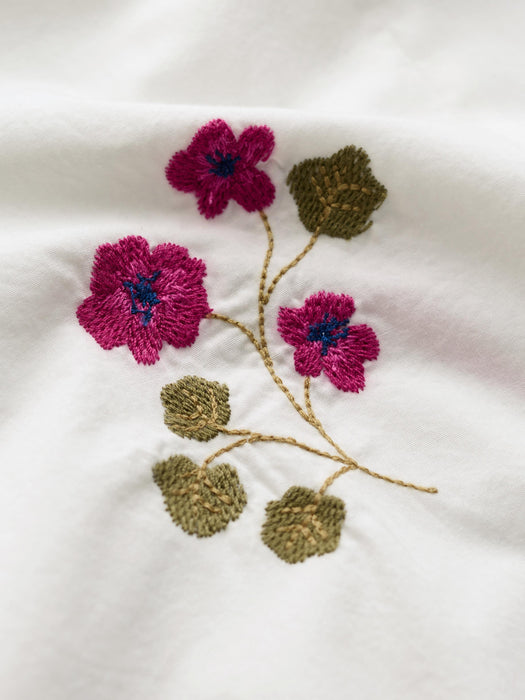 Seasalt Women's Grace Embroidered Organic Cotton Top In Flora Embroidery Chalk