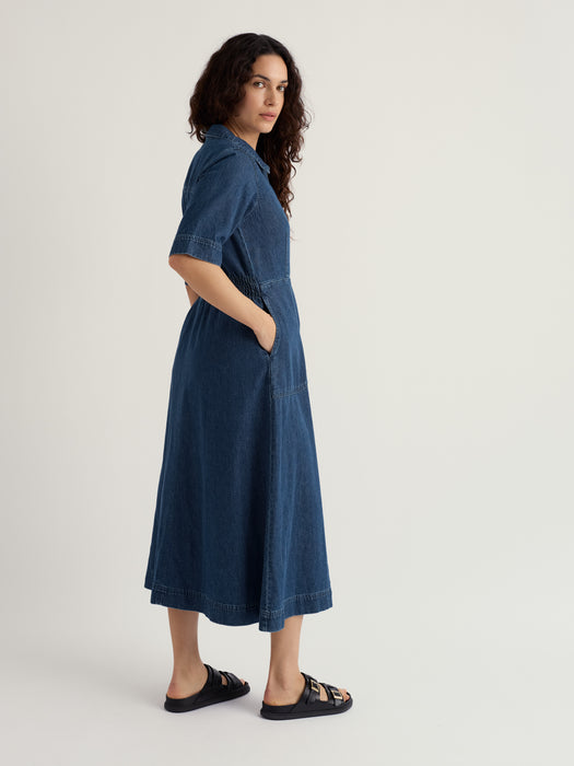 Seasalt Women's Gwenter Denim Midi Dress In Mid Wash