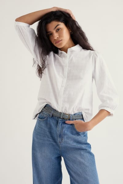 Seasalt Women's Hope Cottage Embroidered Blouse In Salt