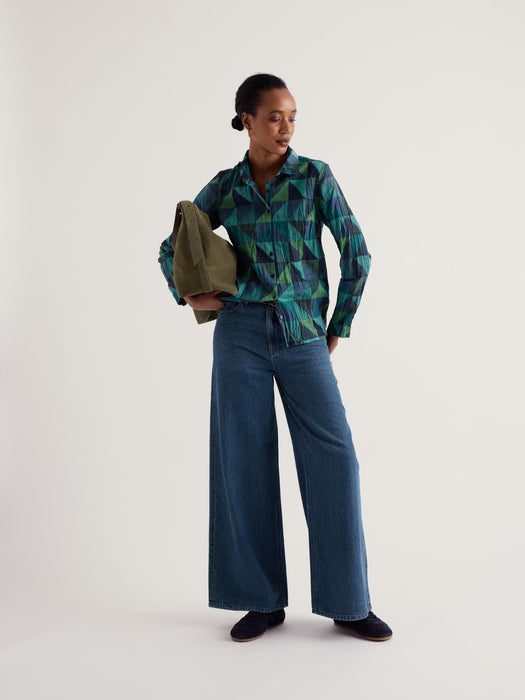 Seasalt Women's Larissa Shirt In Blanket Geo Estuary