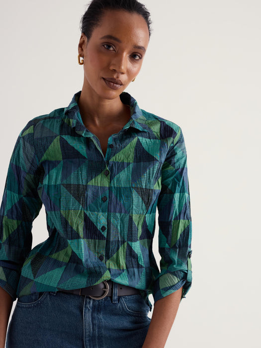 Seasalt Women's Larissa Shirt In Blanket Geo Estuary
