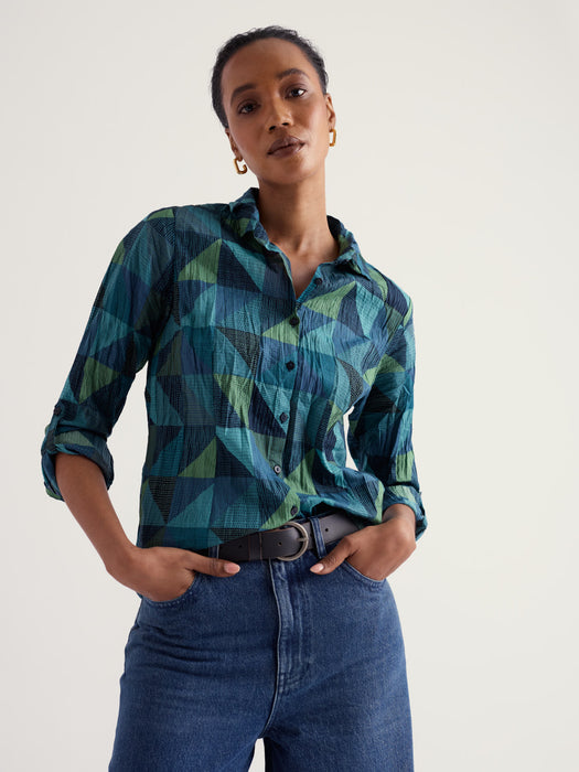 Seasalt Women's Larissa Shirt In Blanket Geo Estuary