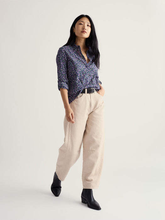 Seasalt Women's Larissa Shirt In Flax Flower Bright Orchid