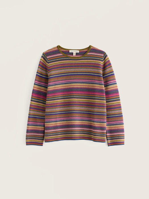 Seasalt Women's Makers Cotton Jumper In Ripple Marks Fern Moss Multi