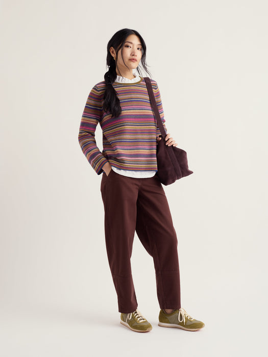 Seasalt Women's Makers Cotton Jumper In Ripple Marks Fern Moss Multi
