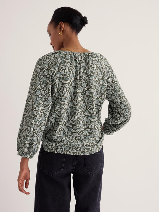 Seasalt Women's Mallow Top In Painted Seaweed Nori