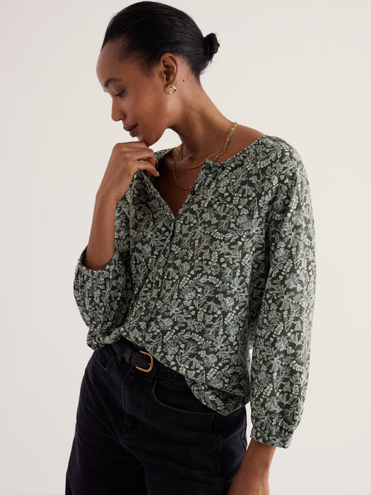 Seasalt Women's Mallow Top In Painted Seaweed Nori