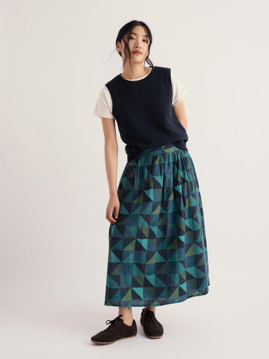 Seasalt Women's Mevagissey Midi Skirt In Blanket Geo Estuary