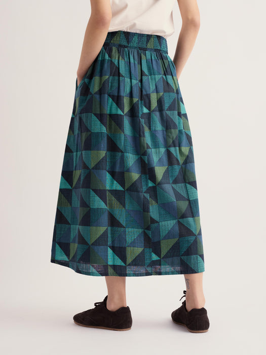 Seasalt Women's Mevagissey Midi Skirt In Blanket Geo Estuary
