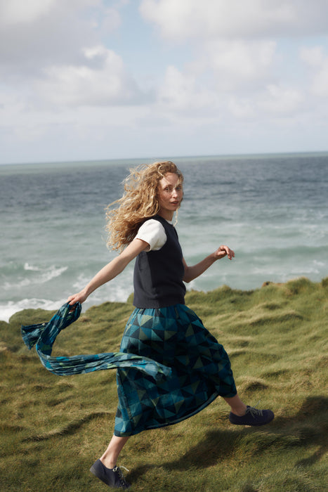 Seasalt Women's Mevagissey Midi Skirt In Blanket Geo Estuary