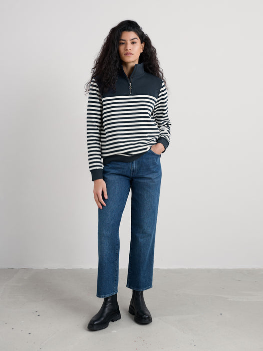 Seasalt Women's Navigation Sweatshirt In Mini Cornish Maritime Chalk