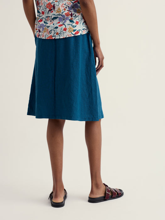 SeasSeasalt Women's Pepper Moth Linen Skirt In Ocean Drift