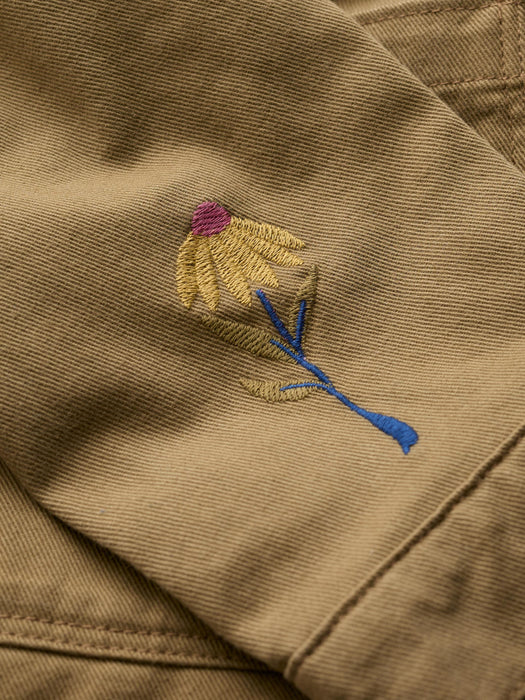 Seasalt Women's Porth Embroidered Jacket In Flora Embroidery Fern Moss