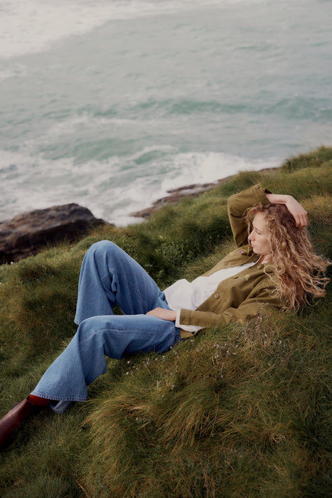 Seasalt Women's Porth Embroidered Jacket In Flora Embroidery Fern Moss