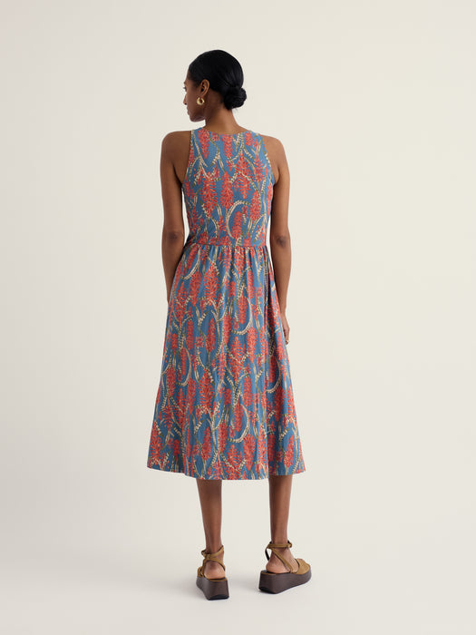 Seasalt Women's Porthmeor Wave Dress In Red Hot Poker Dusk