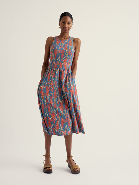 Seasalt Women's Porthmeor Wave Dress In Red Hot Poker Dusk