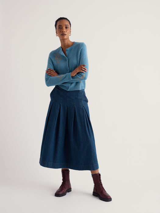 Seasalt Women's Potting Shed Cardigan In Flora Study Cadet