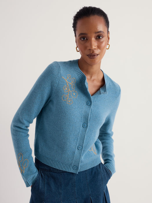 Seasalt Women's Potting Shed Cardigan In Flora Study Cadet