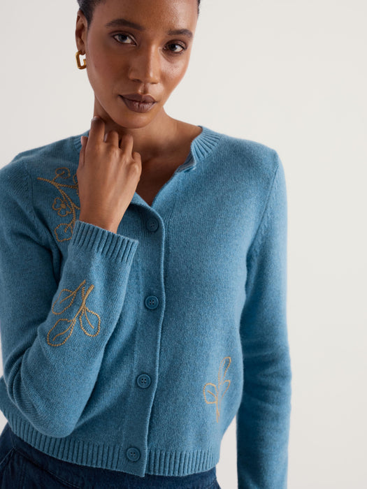 Seasalt Women's Potting Shed Cardigan In Flora Study Cadet