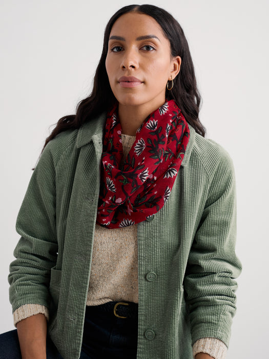 Seasalt Women's Pretty Circle Scarf In Winter Wildflower Carmine