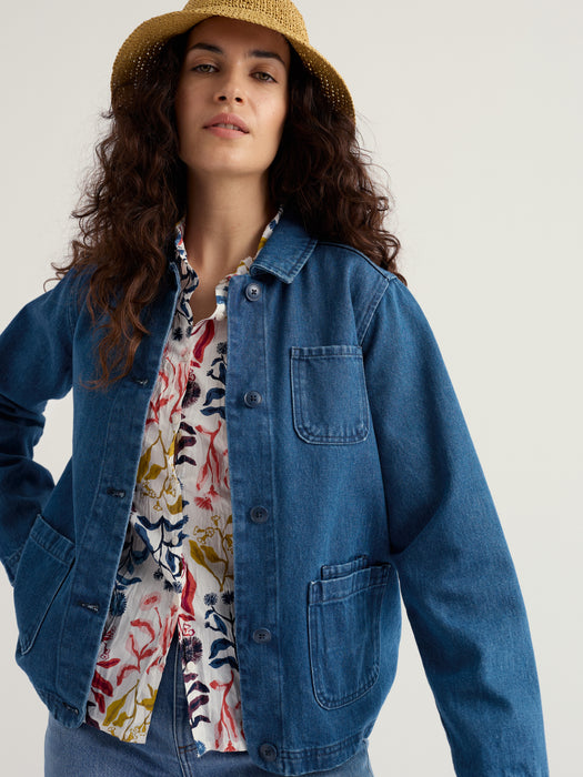 Seasalt Women's Reading Rocks Jacket In  Indigo Wash
