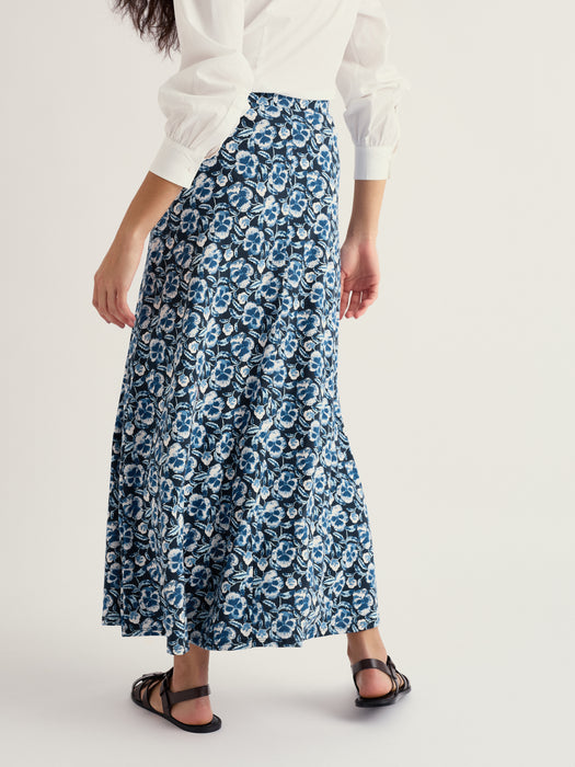 Seasalt Women's Rose A-Line Skirt In Spring Pansy Maritime