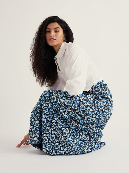 Seasalt Women's Rose A-Line Skirt In Spring Pansy Maritime