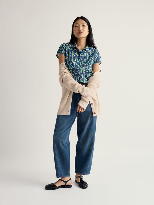 Seasalt Women's Rushmaker Shirt In Painty Bluebell Dark Voyage