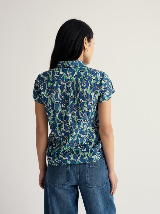 Seasalt Women's Rushmaker Shirt In Painty Bluebell Dark Voyage