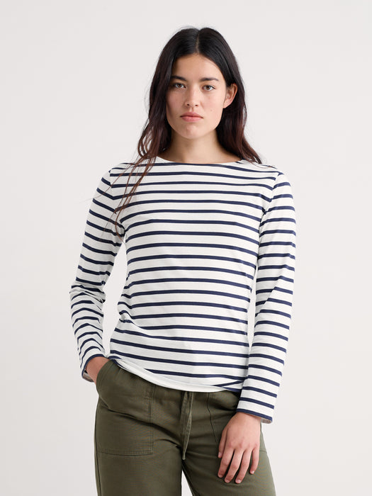 Seasalt Women's Sailor Shirt In Breton Chalk Maritime