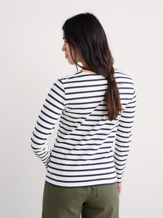 Seasalt Women's Sailor Shirt In Breton Chalk Maritime
