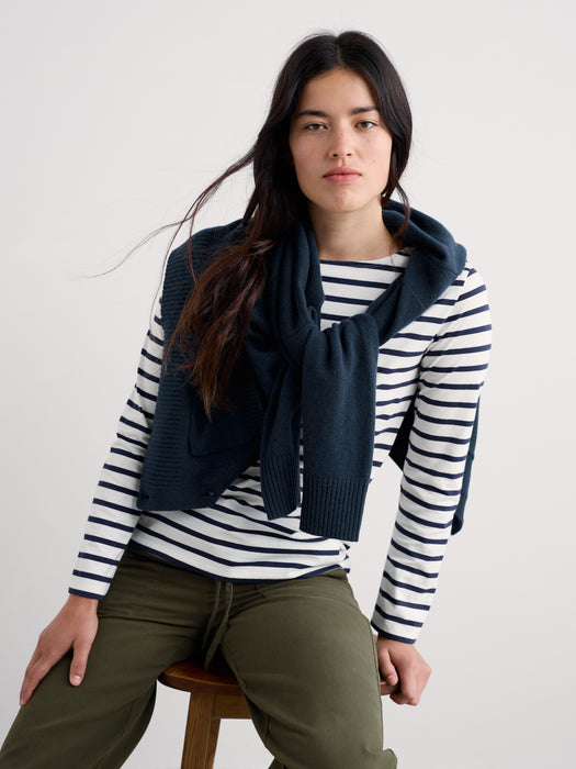Seasalt Women's Sailor Shirt In Breton Chalk Maritime
