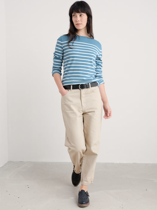 Seasalt Women's Sailor Shirt In Breton Horizon Chalk