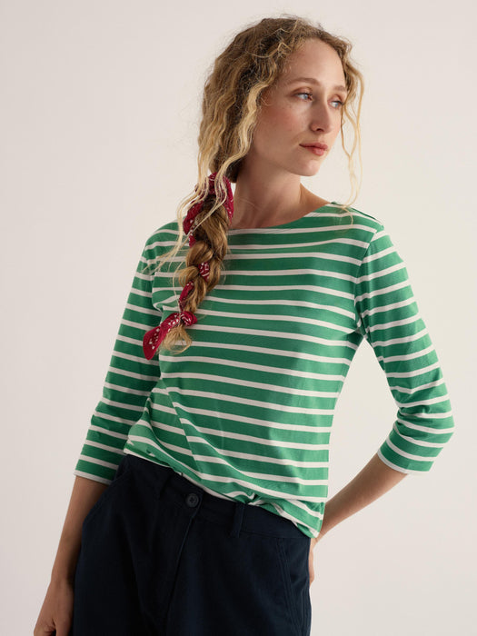 Seasalt Women's Sailor Shirt In Breton Pea Pod