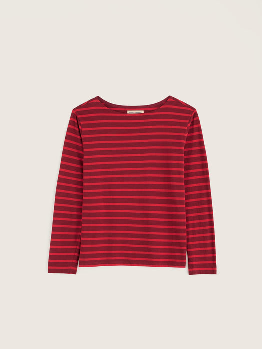 Seasalt Women's Sailor Shirt In Duet Breton Dark Dahlia