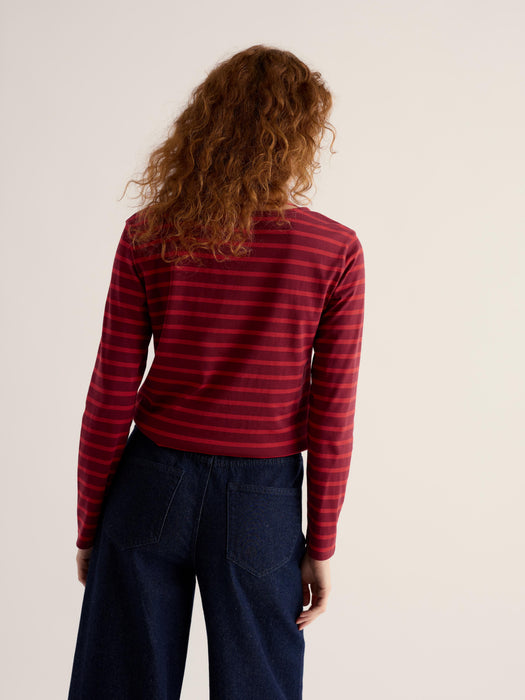 Seasalt Women's Sailor Shirt In Duet Breton Dark Dahlia