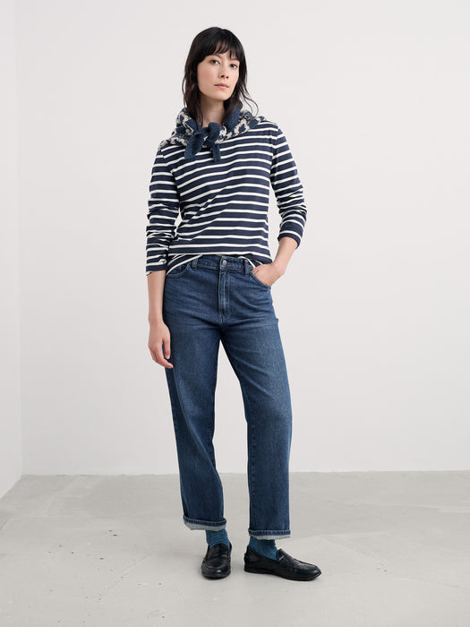Seasalt Women's Sailor Shirt In Breton Maritime Chalk