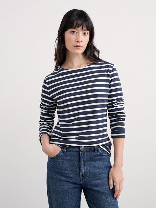 Seasalt Women's Sailor Shirt In Breton Maritime Chalk
