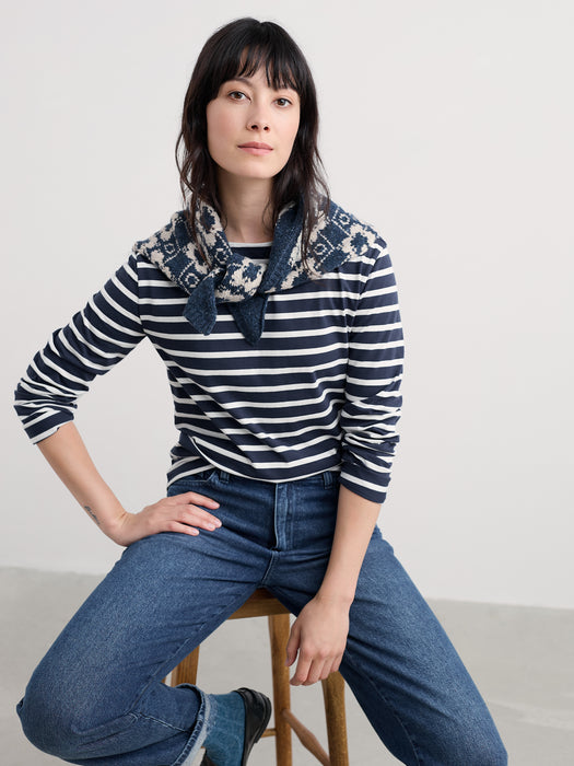 Seasalt Women's Sailor Shirt In Breton Maritime Chalk