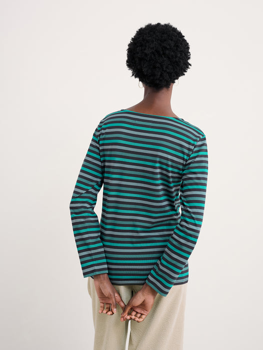 Seasalt Women's Sailor Shirt In Tri Mini Cornish Storm Sky