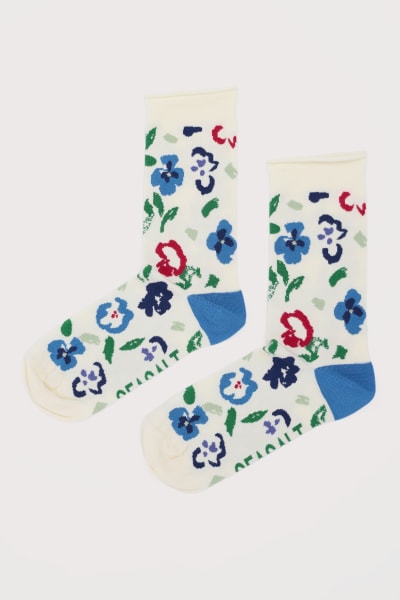 Seasalt Women's Sailor Socks In Arty Pansy Chalk