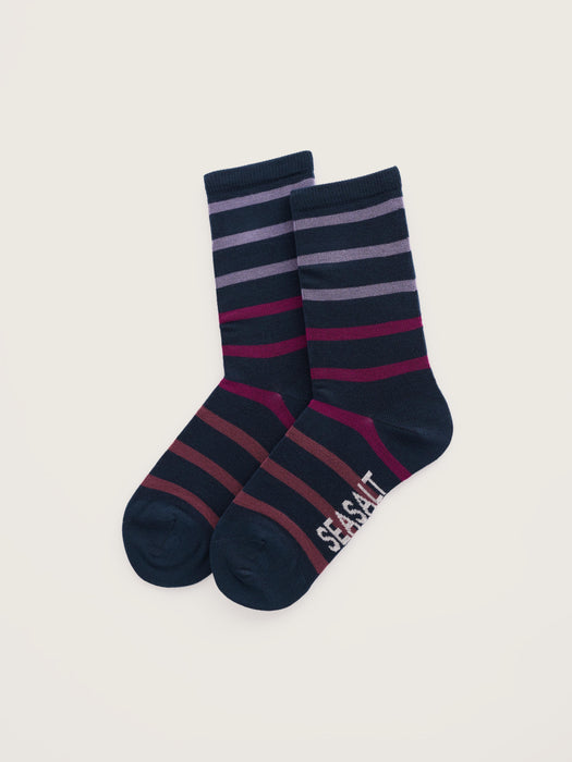 Seasalt Women's Sailor Socks In Breton Shades Echium