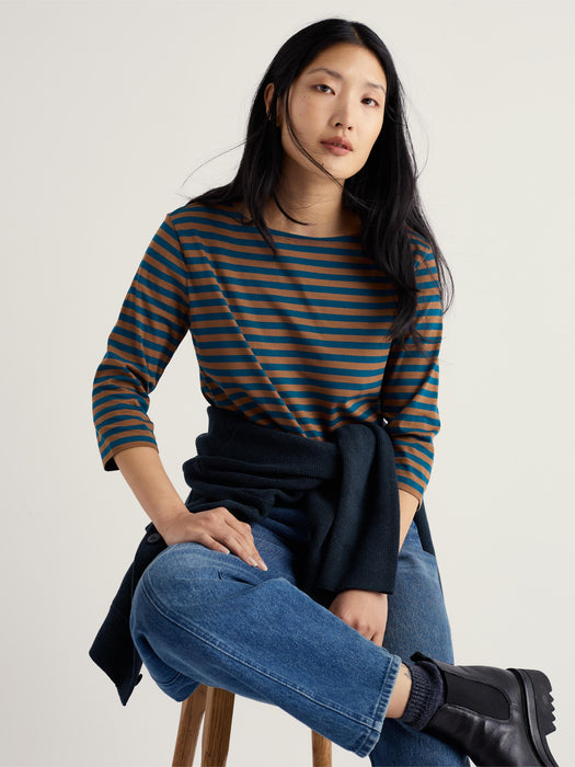 Seasalt Women's Sailor Top In Mini Cornish Toffee