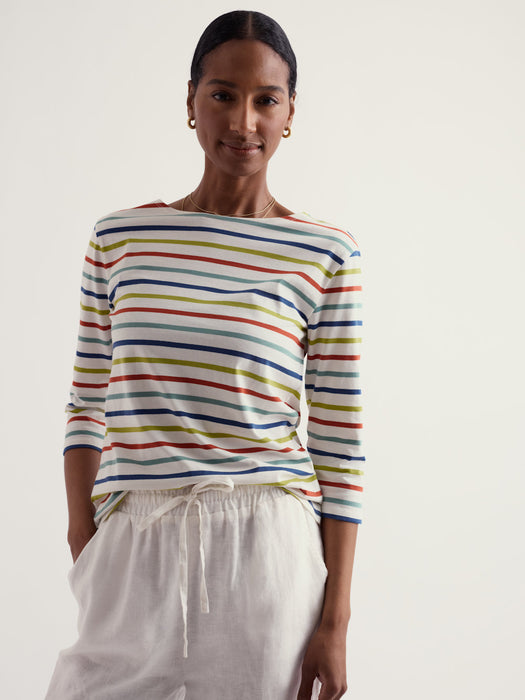 Seasalt Women's Sailor Top In Quad Breton Avocado