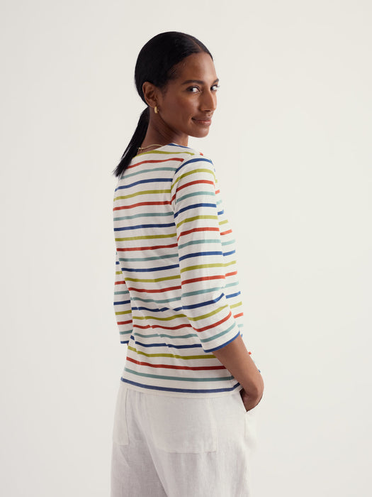 Seasalt Women's Sailor Top In Quad Breton Avocado